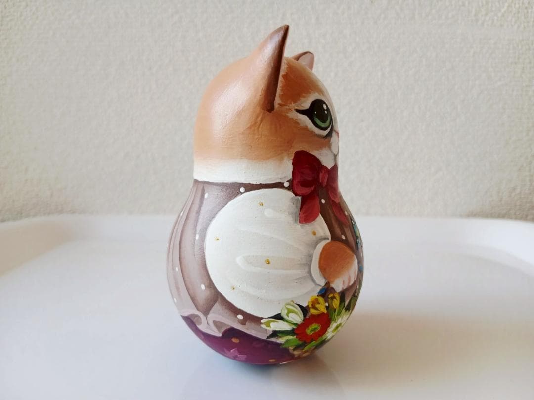 【CBT118】10cm級 おきあがりこぼし(大) スベトラーナ　ネコ