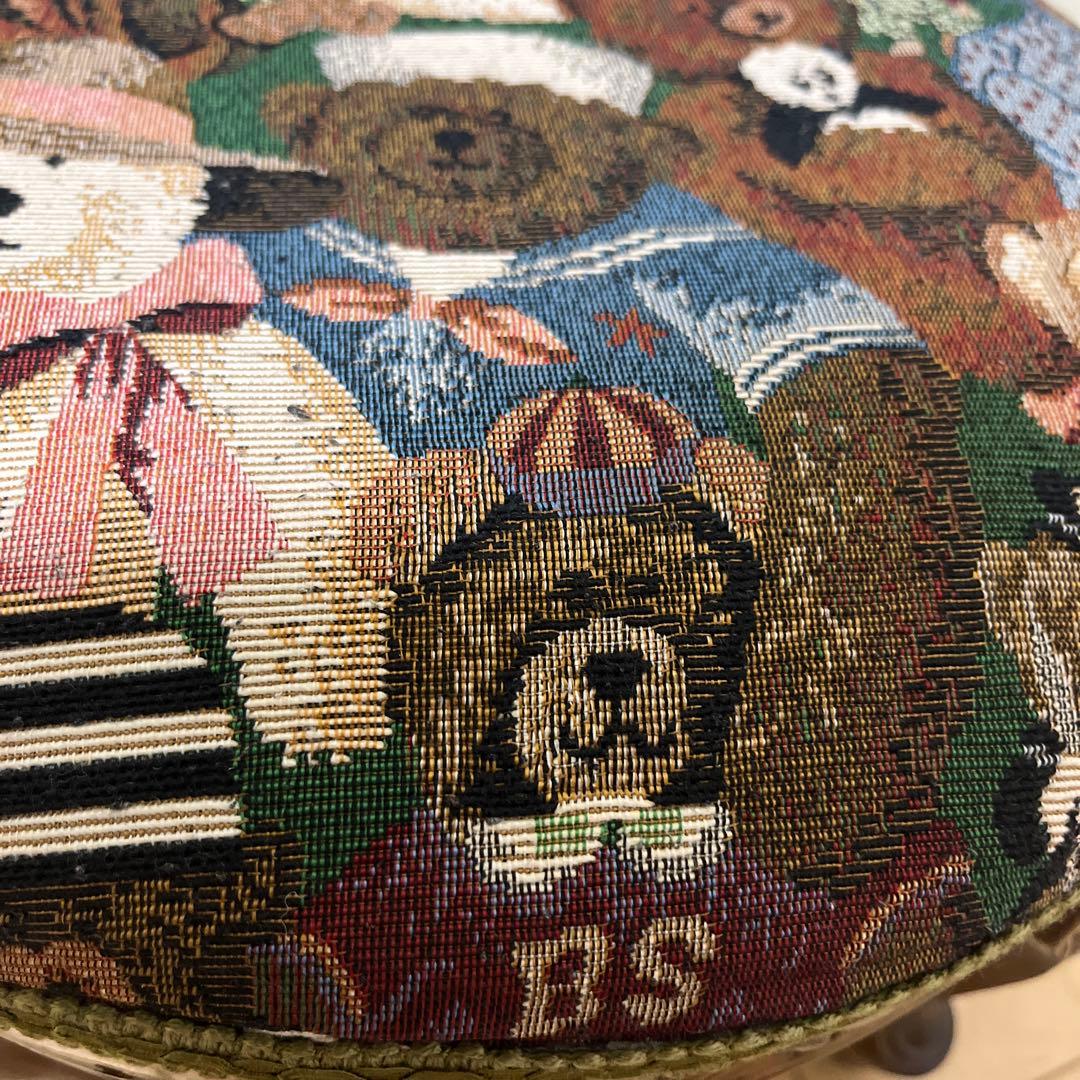 イタリア製？　ゴブラン織　ミニスツール　熊　猫足　ミニチェアー