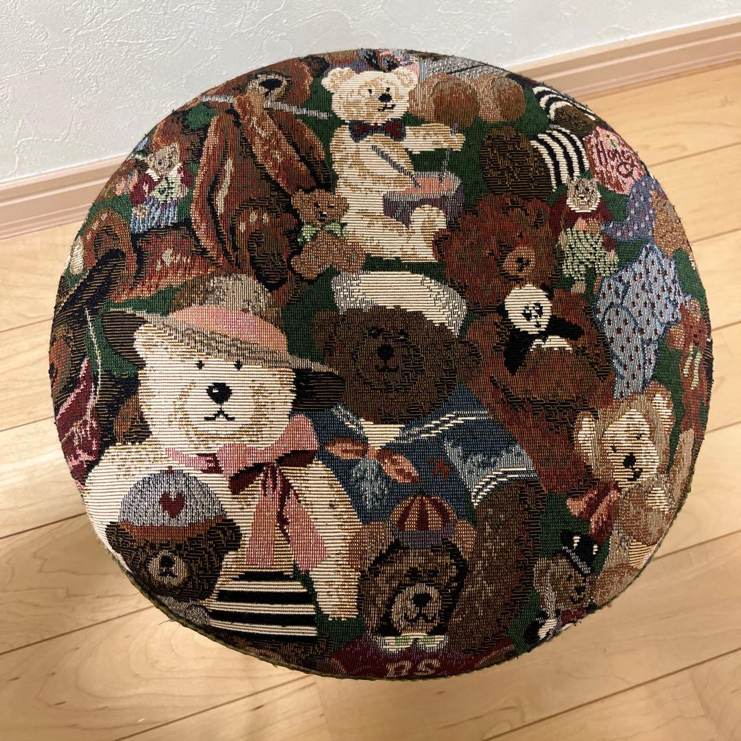 イタリア製？　ゴブラン織　ミニスツール　熊　猫足　ミニチェアー