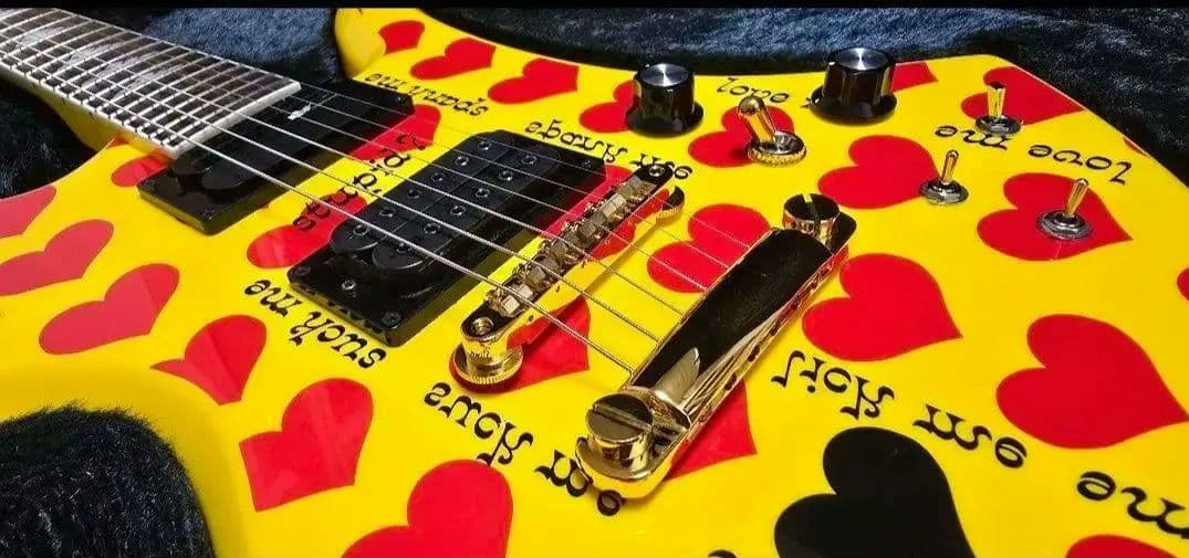 hide ギター イエローハート Burny MG-165HY 未使用に近い - メルカリ