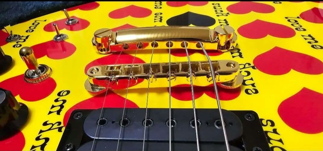 hide ギター イエローハート Burny MG-165HY 未使用に近い - メルカリ