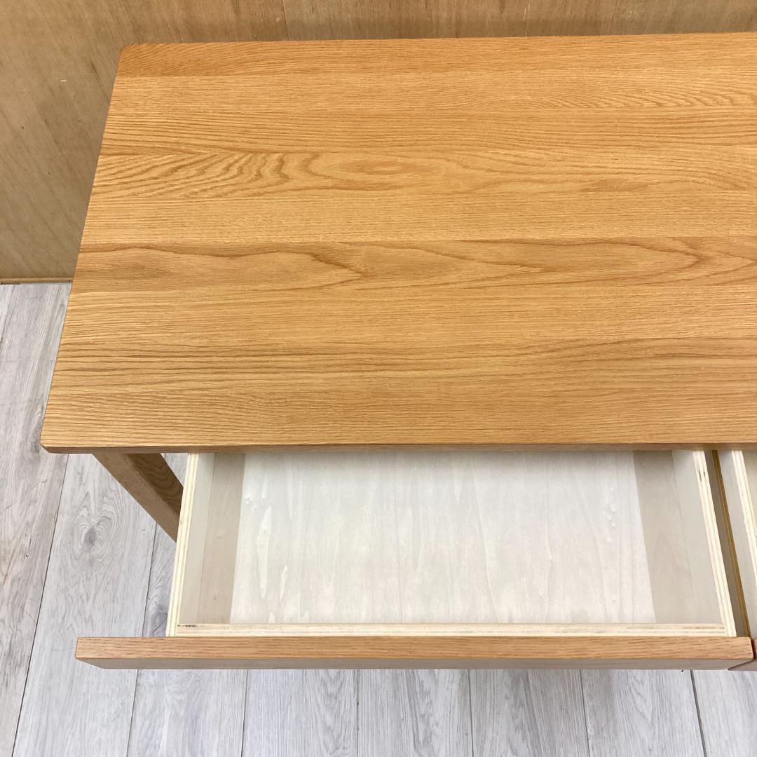 無印良品　オーク材　収納付きデスク　天然木　机
