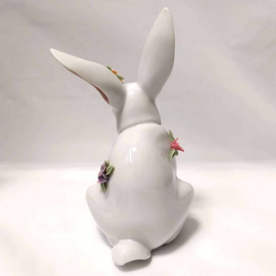 LLADRO リヤドロ 花飾りの白うさぎ フィギュリン 陶器人形 - メルカリ