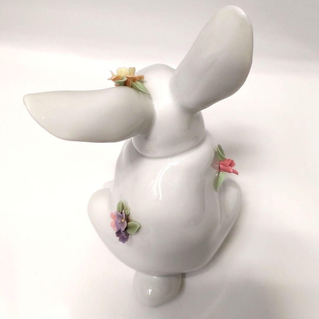 LLADRO リヤドロ 花飾りの白うさぎ フィギュリン 陶器人形 - メルカリ