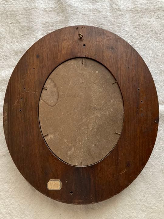 フランスアンティーク　木彫りフレームの鏡