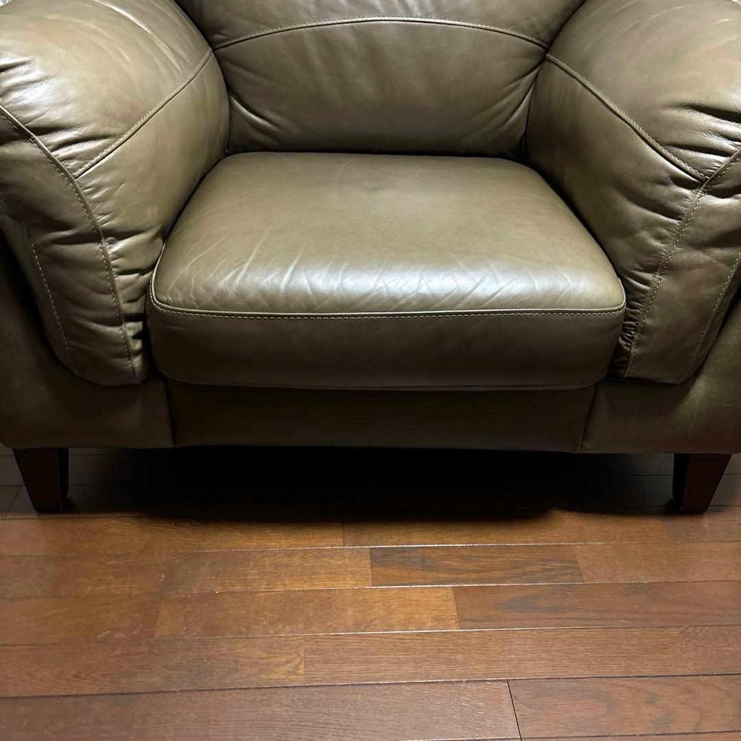 【良品】DULTON レザーソファ 1シーター マッドグレー