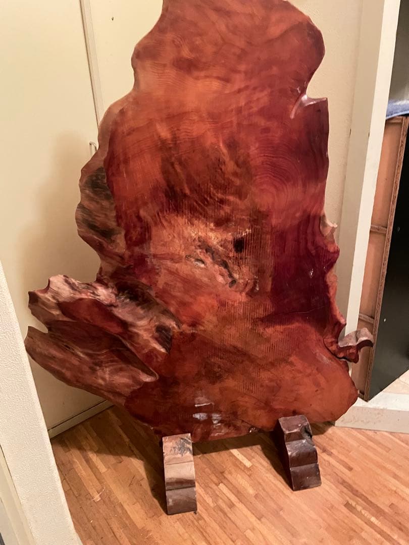 欅？　衝立木製彫刻パーテーション 鶴デザイン