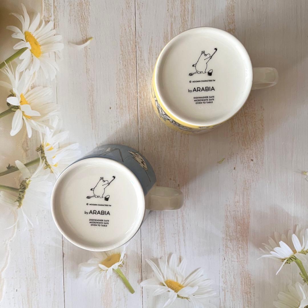 ♡アラビア　クロッカス プレート 復刻版　ムーミン　マグカップ　イエロー