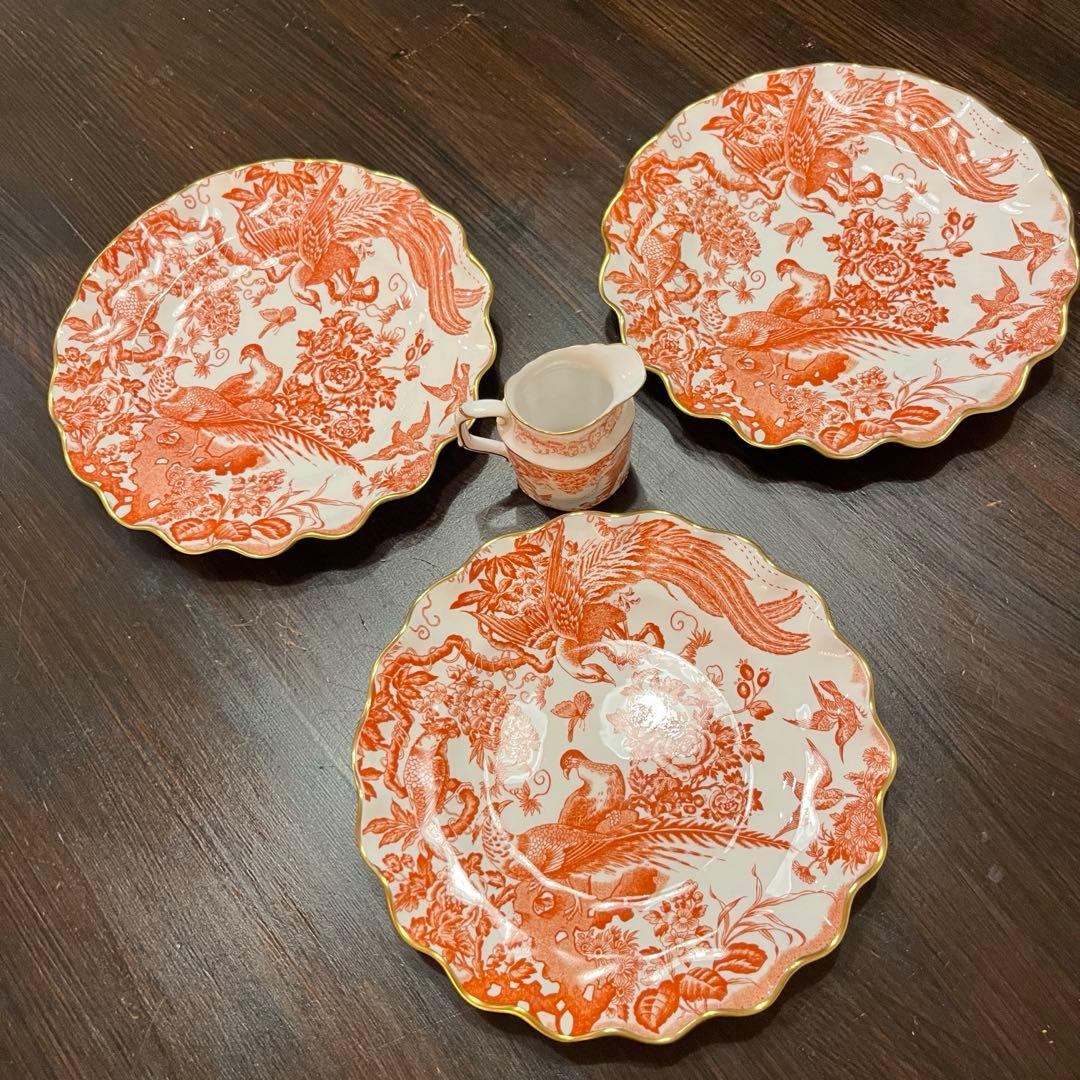 希少　70年代　ロイヤルクラウンダービー エイビス　レッド　プレート　ピッチャー