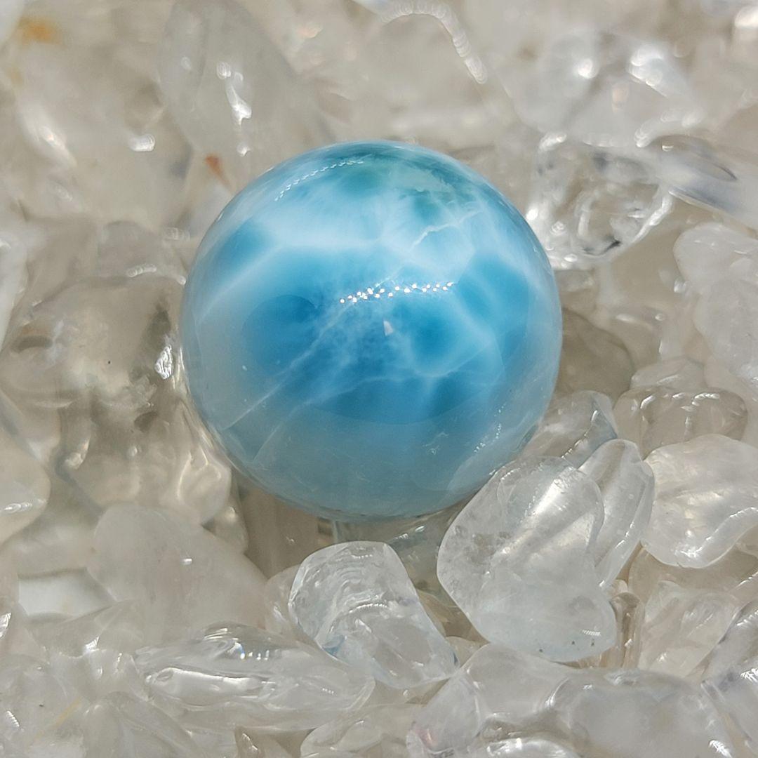 まるで地球！ 超大玉 ★ ラリマー 約17.5 mm 粒売り ①