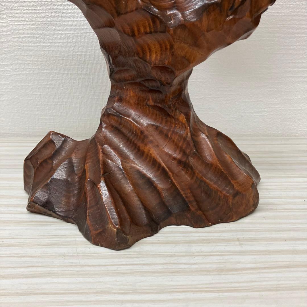 木彫り/鷹/鷲/美術品/オブジェ/アンティーク/彫刻】置物 木製彫刻
