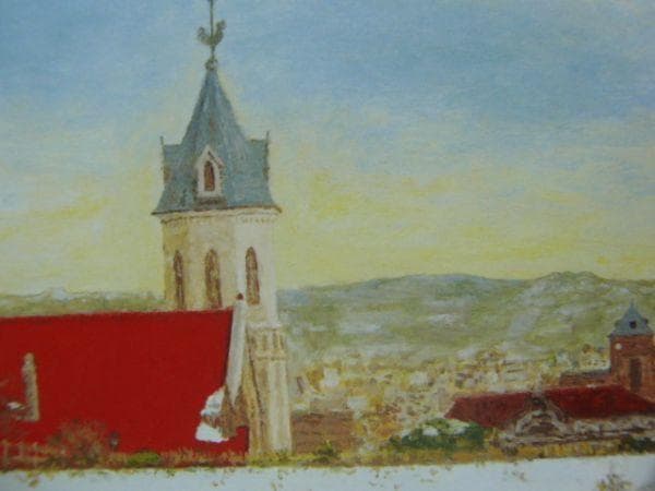 大津 英敏 【函館 雪の日】 希少画集画、状態良好、新品高級額装付