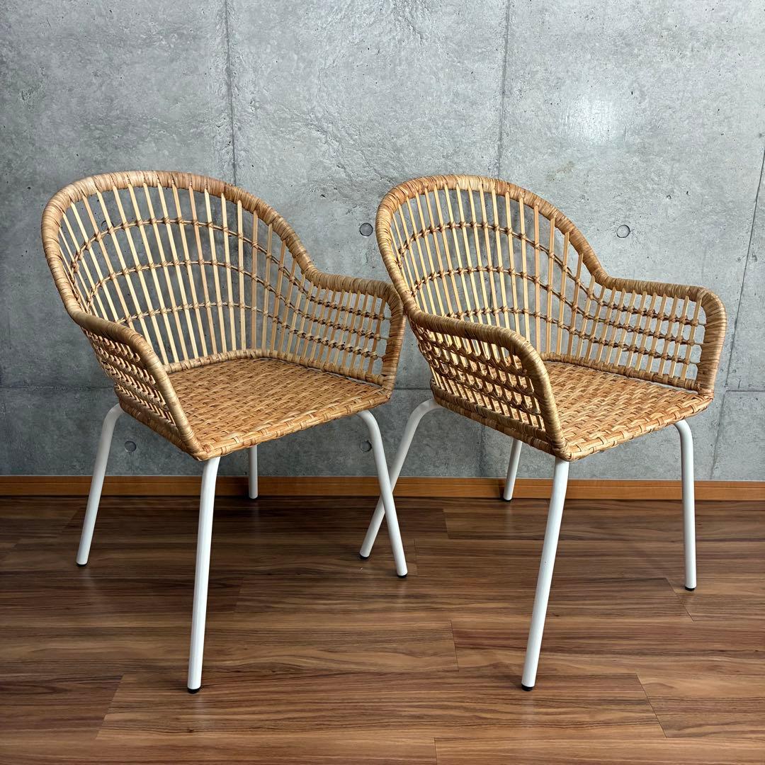 IKEA　イケア NILSOVE ニルソーヴェ チェア　ラタン　椅子　2脚セット