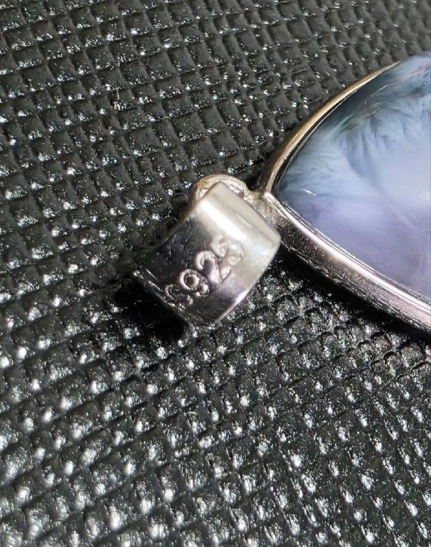 ドミニカ共和国産　ペクトライト　パープルラリマー　ペンダント　S925