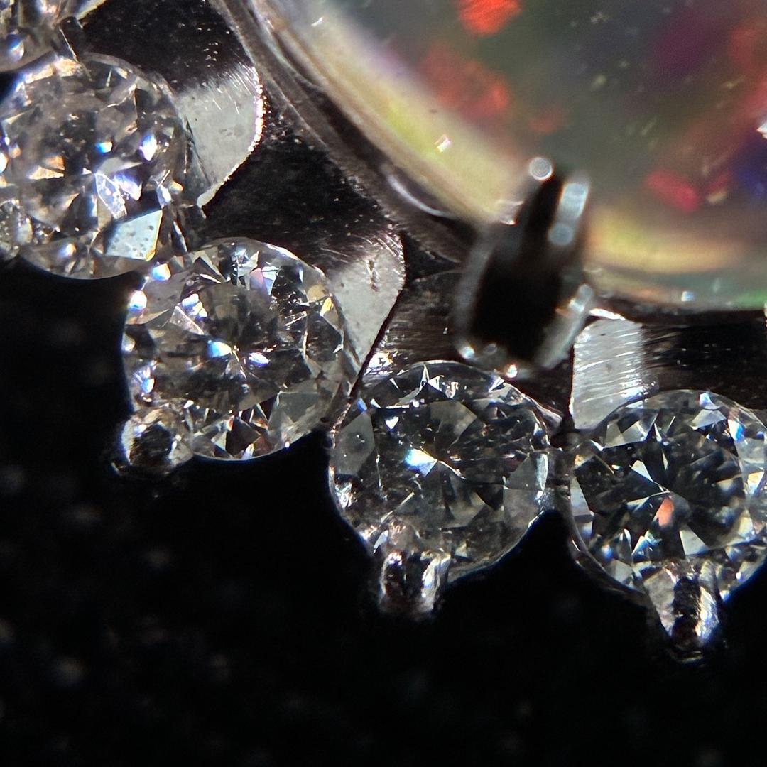 Pt900 オパール ダイヤモンド ペンダント