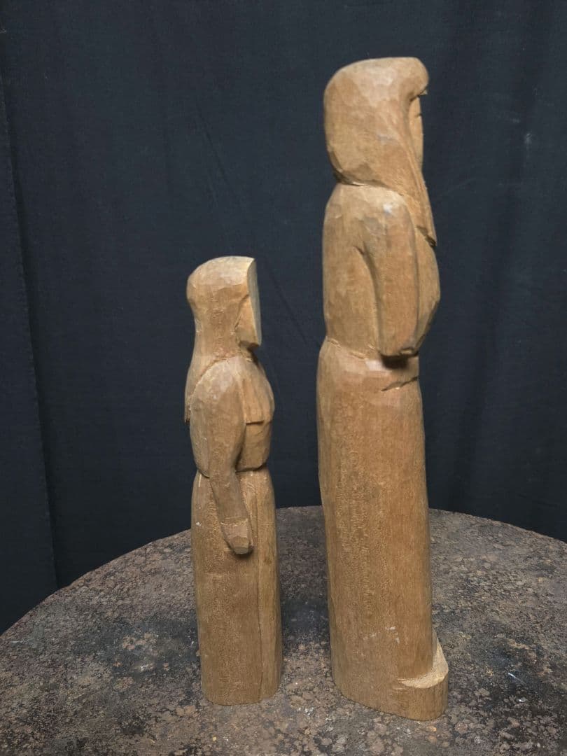 3点専用です！2体セット木製の女性像？オブジェ　キリスト教系の雰囲気　お祈り