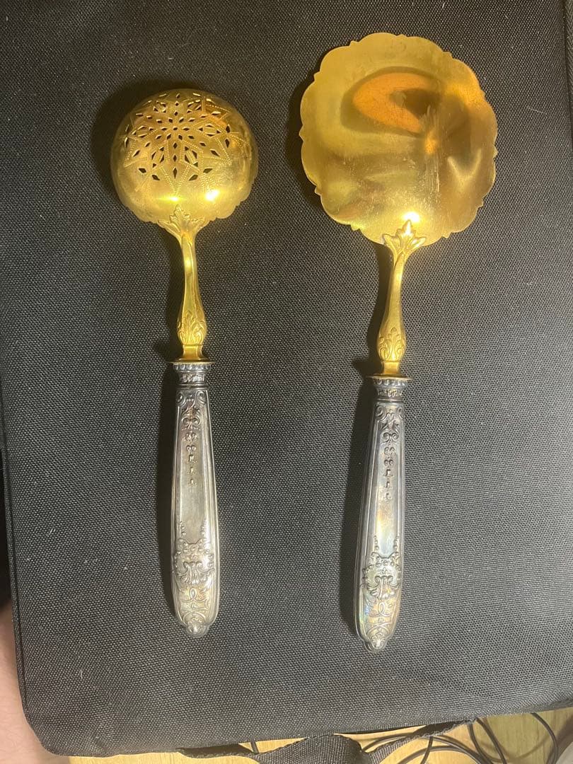 フランスアンティーク　銀無垢スプーン・シフターセット　1900年代