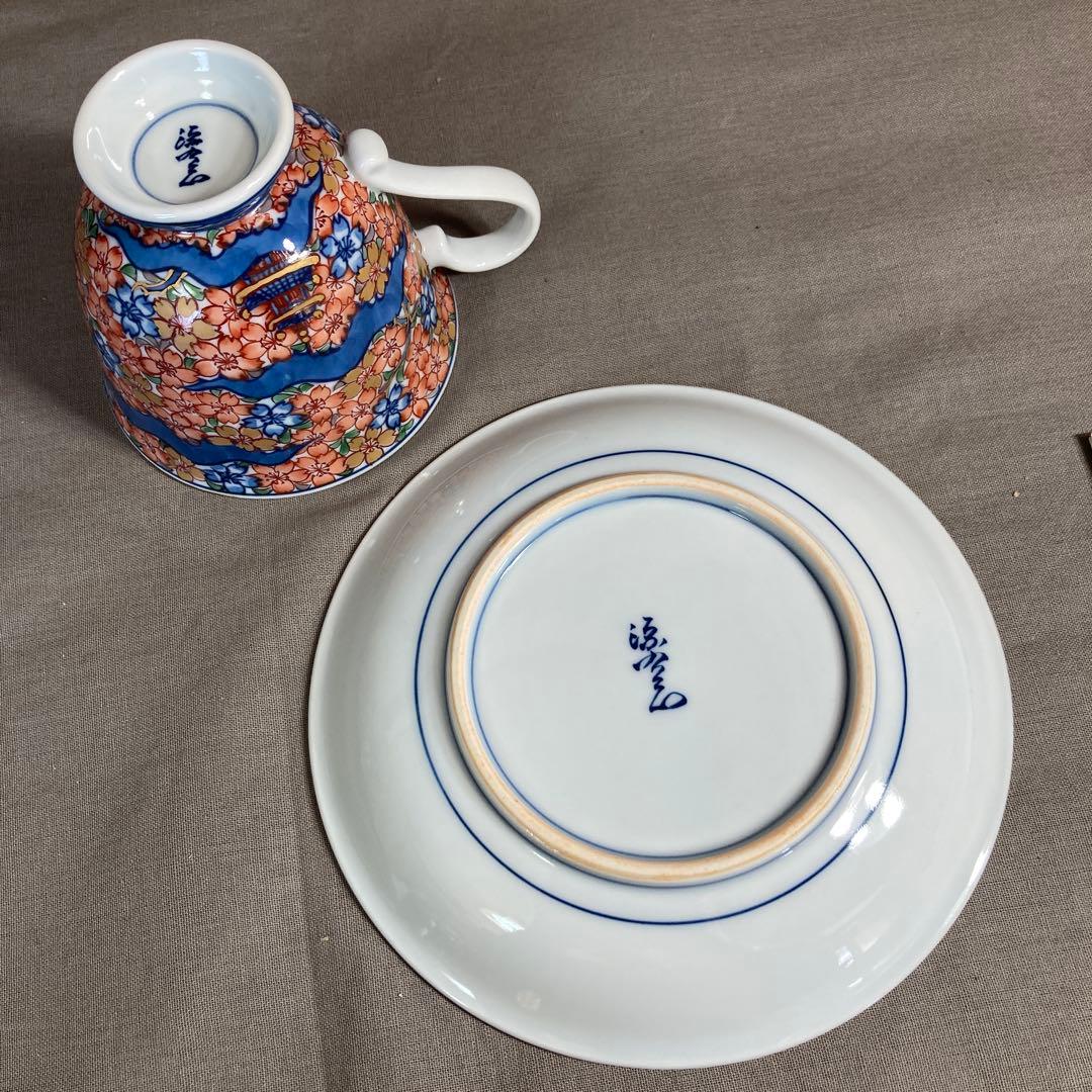 源右衛門】古伊万里の伝統 日本名窯 舘林源右衛門作 染錦古伊万里楼閣