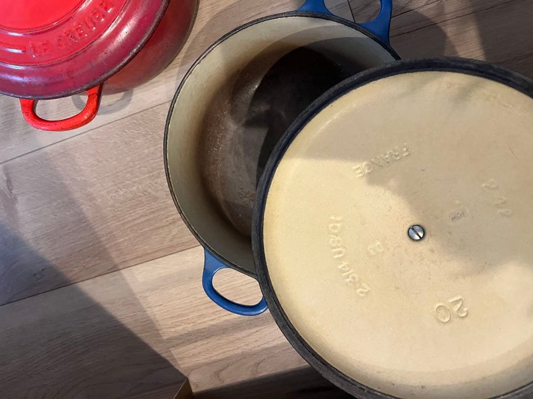 セット配送可能！ル・クルーゼ LE CREUSET 青 20cm両手鍋