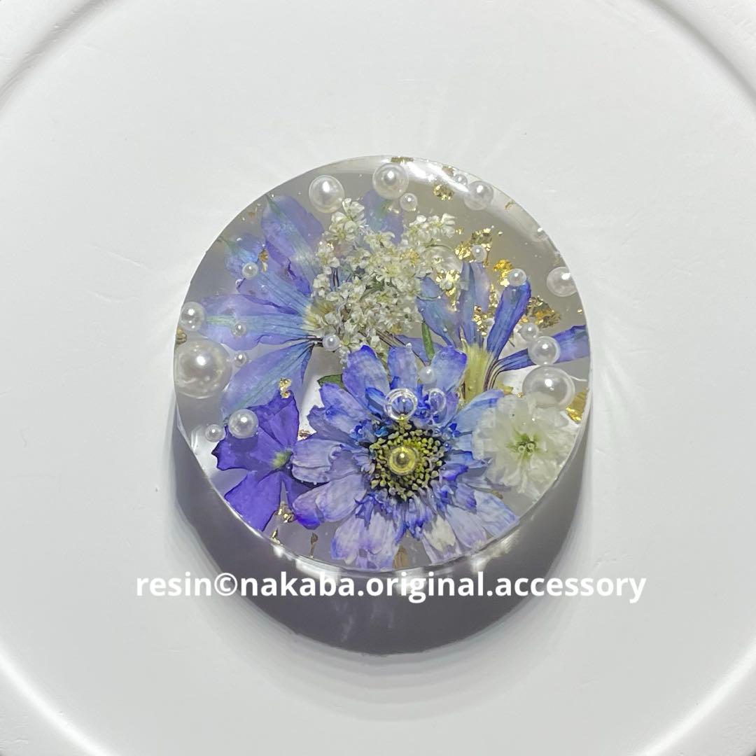 ki-24 ハンドメイド レジン ヘアゴム ブローチ ポニーフック