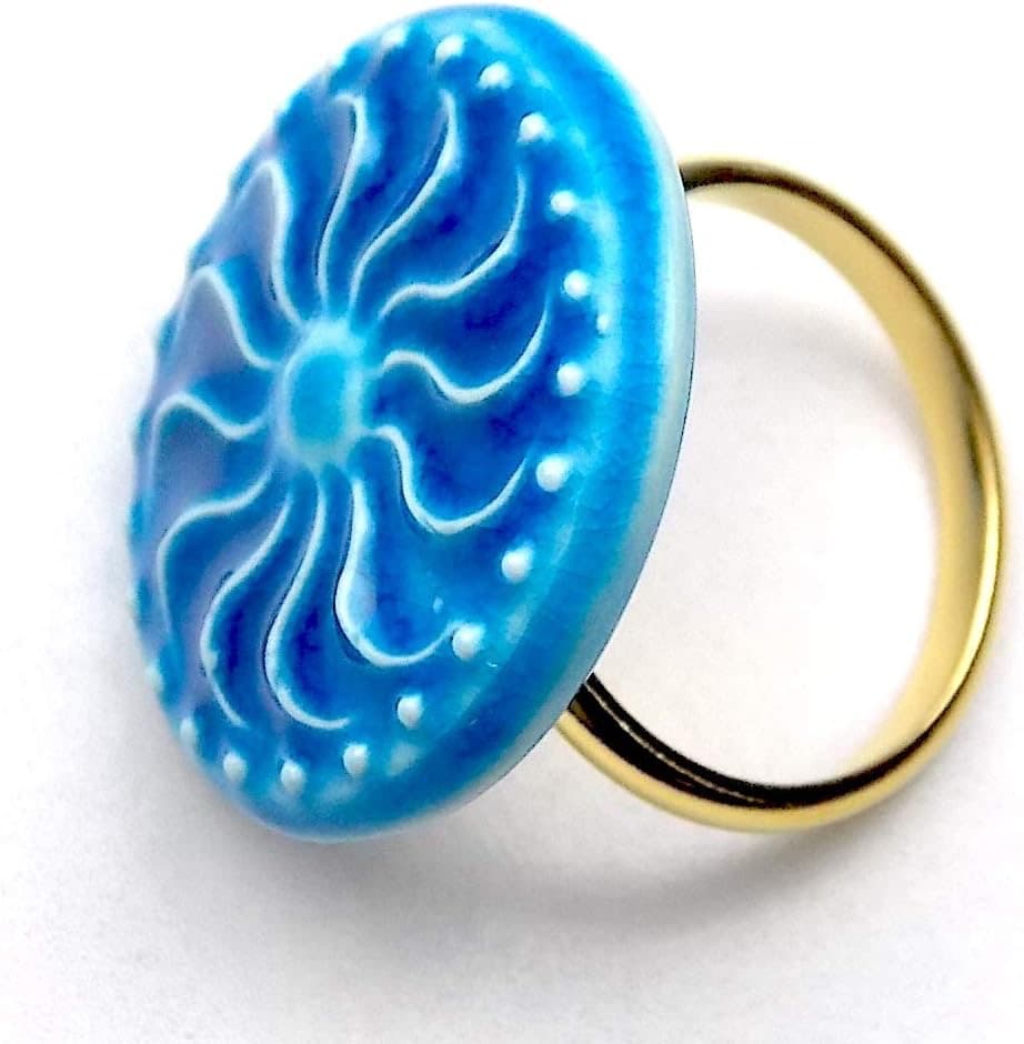 新品　幸兵衛窯 青釉オーナメント セクメト 古代エジプトの神　ライオンの置物