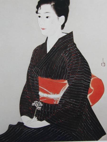 中村貞以、白い口紅、希少な画集より、新品高級額・額装付、状態良好