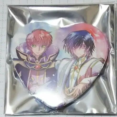 コードギアス キャラポップストア ハート缶バッジ ルルーシュ スザク
