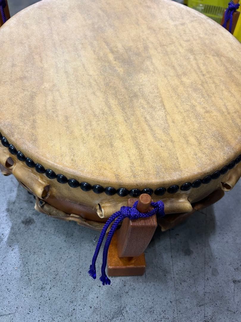 EF）平太鼓 和太鼓 平胴 本革 バチ 固定台 セット
