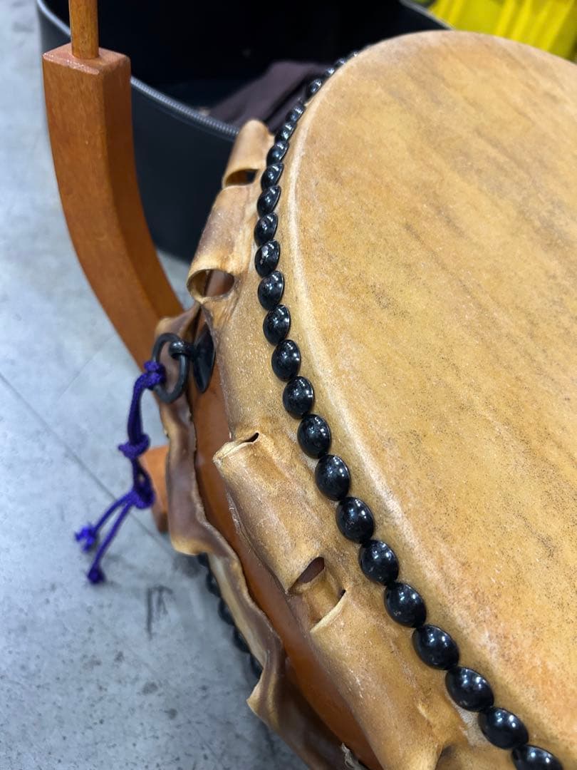 EF）平太鼓 和太鼓 平胴 本革 バチ 固定台 セット