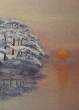 奥田元宋、【松島暮色】、希少な大判額装用画集より、美品、日本人画家