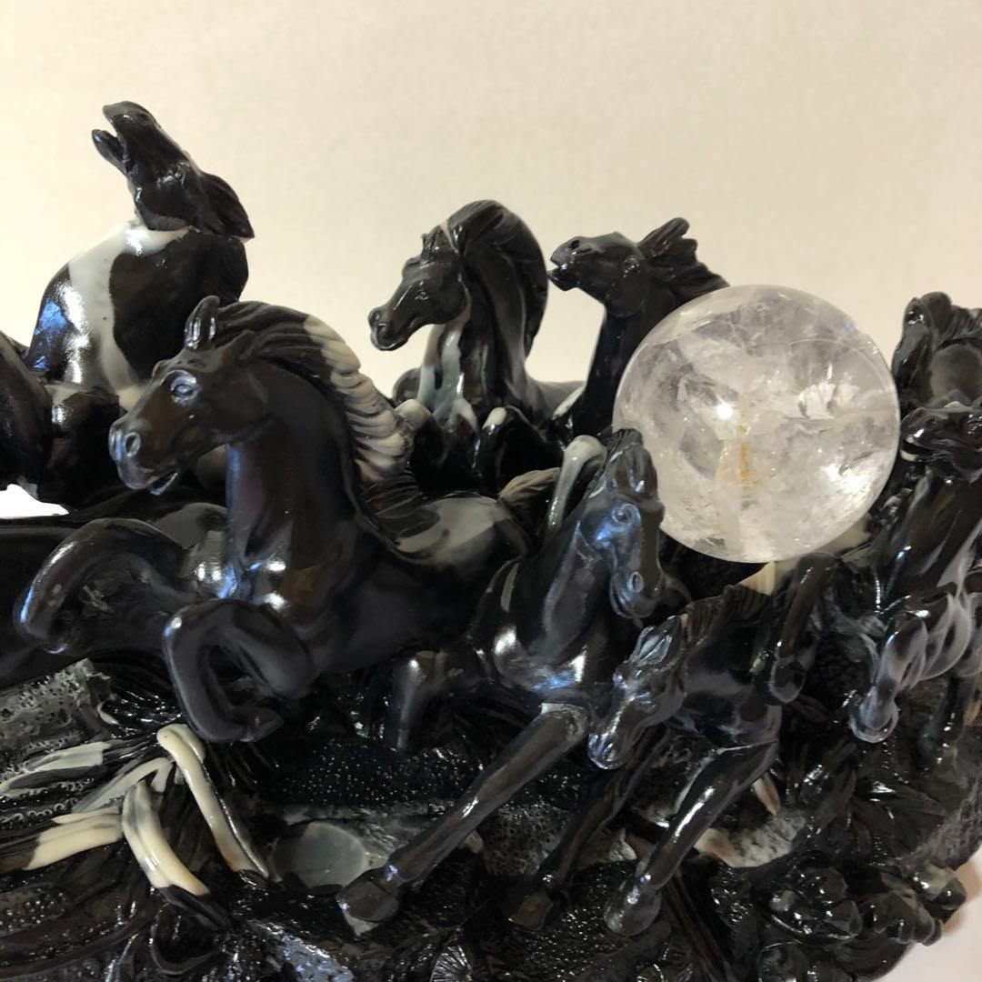 うまくいく　置物　馬　黒　C 2026 新年　午年