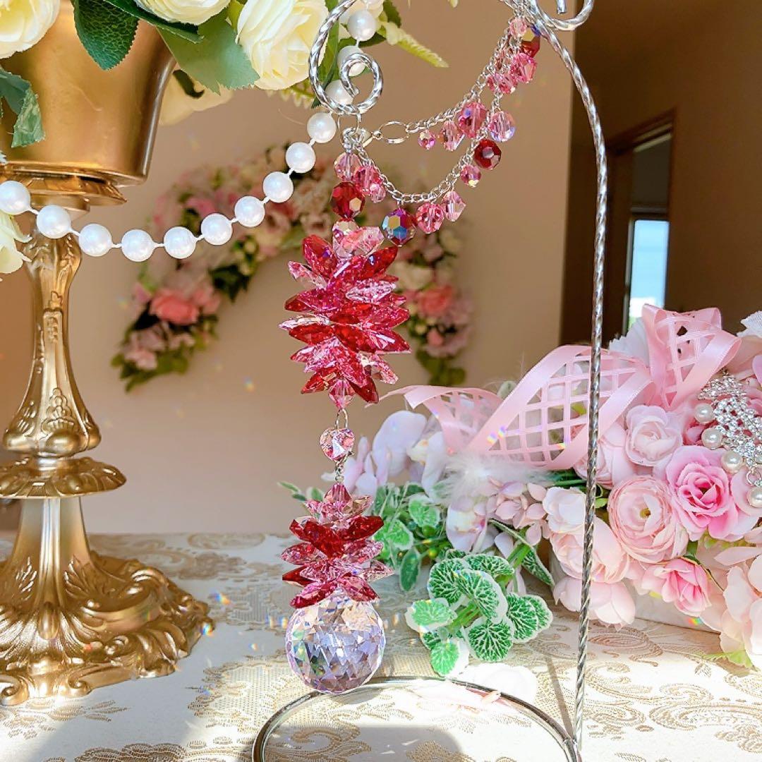 ☆かおmama☆様♡*.スワロフスキー♡シャンデリア付きスタンドサンキャッチャー