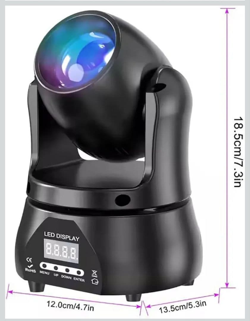 LEDムービングヘッド DJライト、40W RGBW ビームステージライト。DM