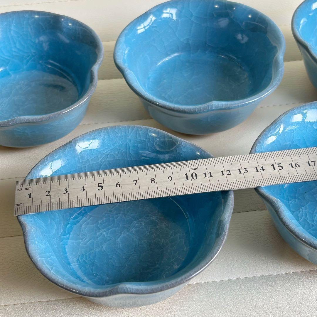 たち吉 橘吉 青彩 九重青磁 小鉢揃 5枚セット 輪花鉢 和食器 土物