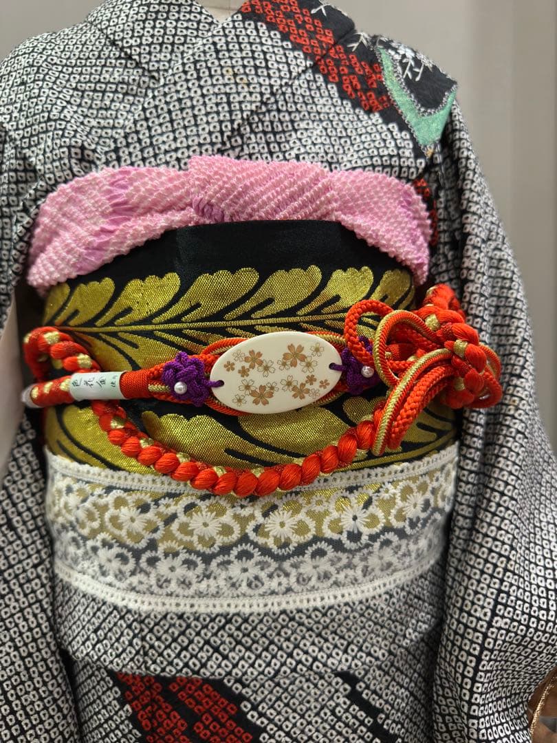 高級総絞り　正絹　七五三　着物　フルセット