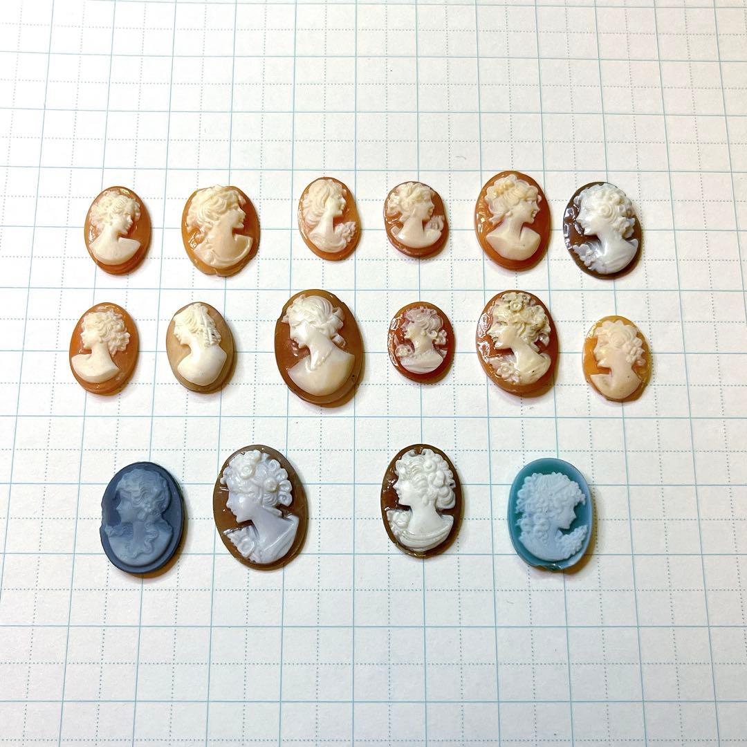 カメオ　16個　アンティーク　ヴィンテージ　パーツ　⑥