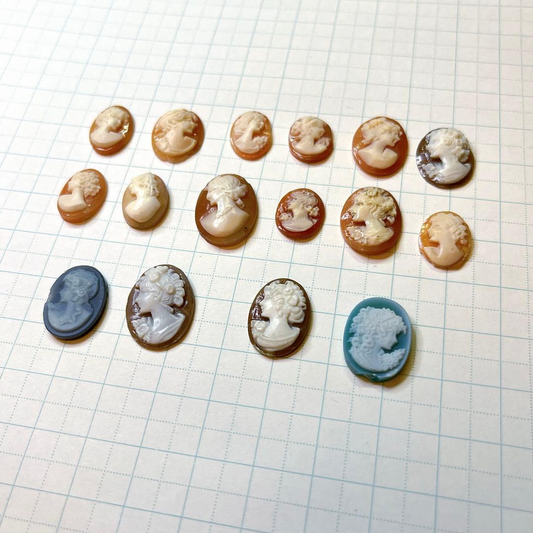 カメオ　16個　アンティーク　ヴィンテージ　パーツ　⑥