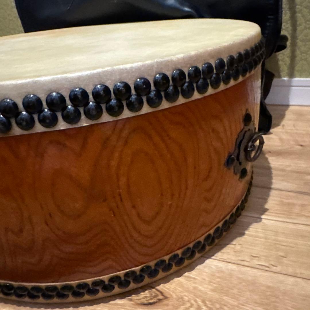 日本製 別撰上鳴保証 平太鼓 45cm オーク製バチ付 レザーケース