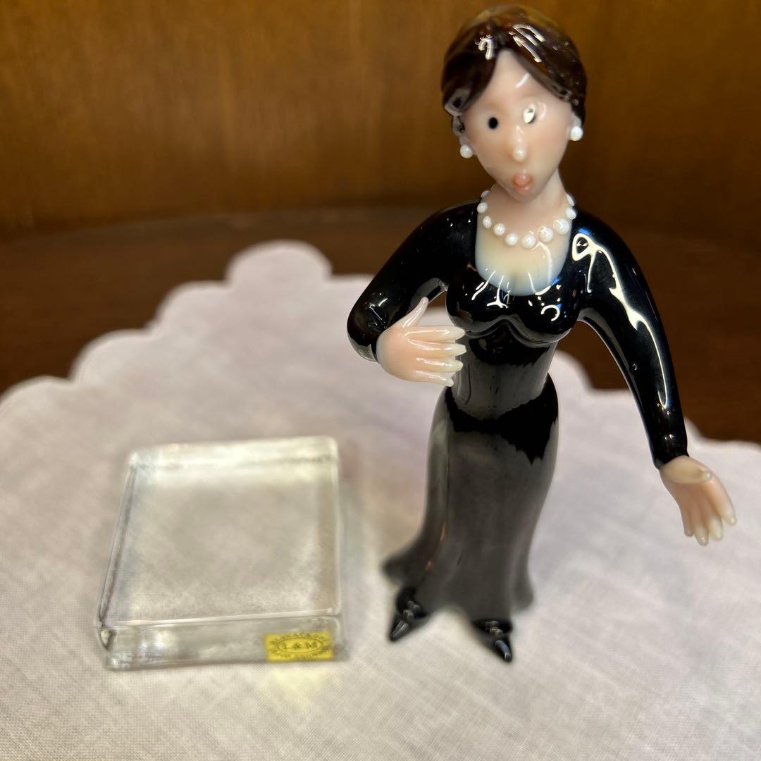 稀少　ビンテージＬ&M チェコ ボヘミアンガラス　歌姫/歌手