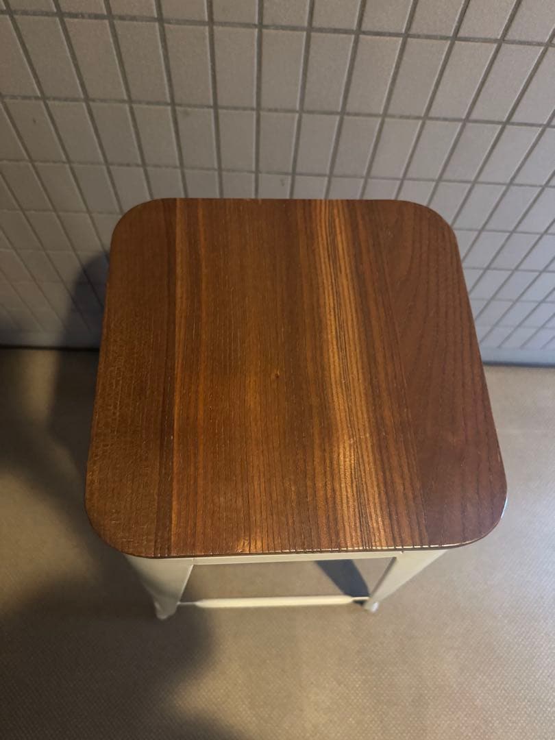 6脚在庫　ハイスツール(座面木製ウッド)ホワイトブレス　スツール/高さ760