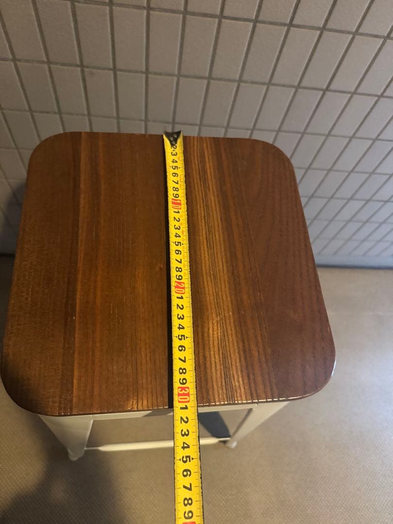 6脚在庫　ハイスツール(座面木製ウッド)ホワイトブレス　スツール/高さ760