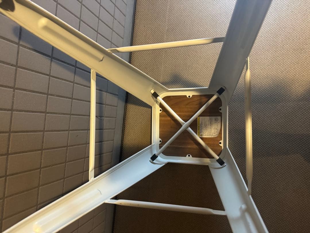 6脚在庫　ハイスツール(座面木製ウッド)ホワイトブレス　スツール/高さ760