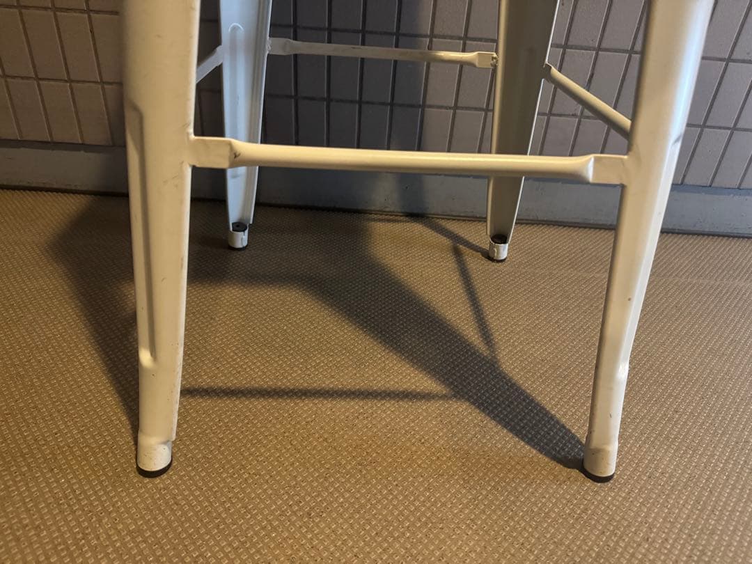 6脚在庫　ハイスツール(座面木製ウッド)ホワイトブレス　スツール/高さ760