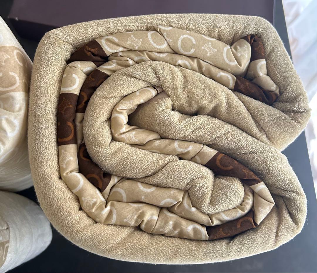 CELINE セリーヌ 肌掛け布団 2枚セット 未使用保管品 訳あり シミ汚れ