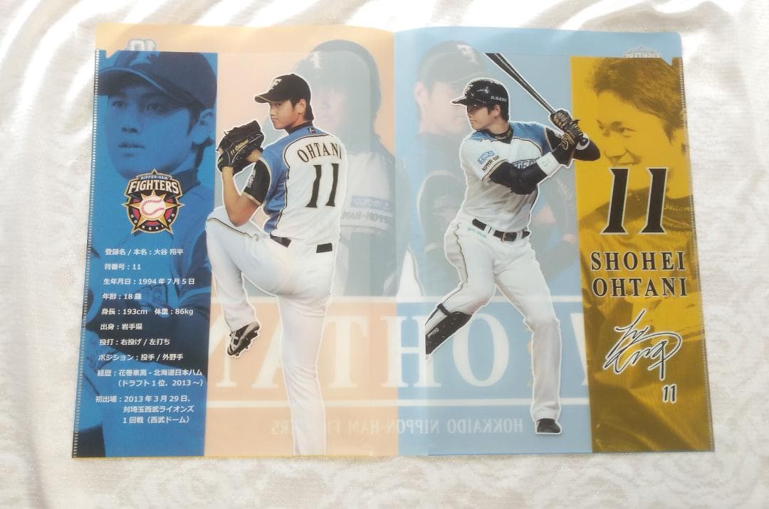 大谷翔平　日ハムプロ初登板試合の観戦証明書とクリアファイル