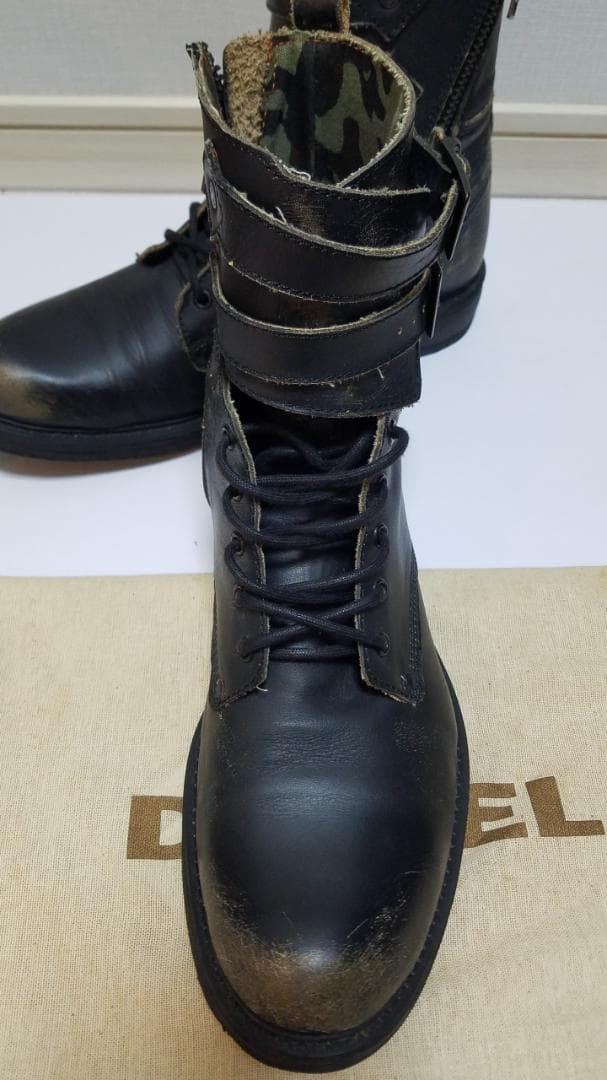 DIESEL ミリタリーブーツ ブラック カモフラージュ