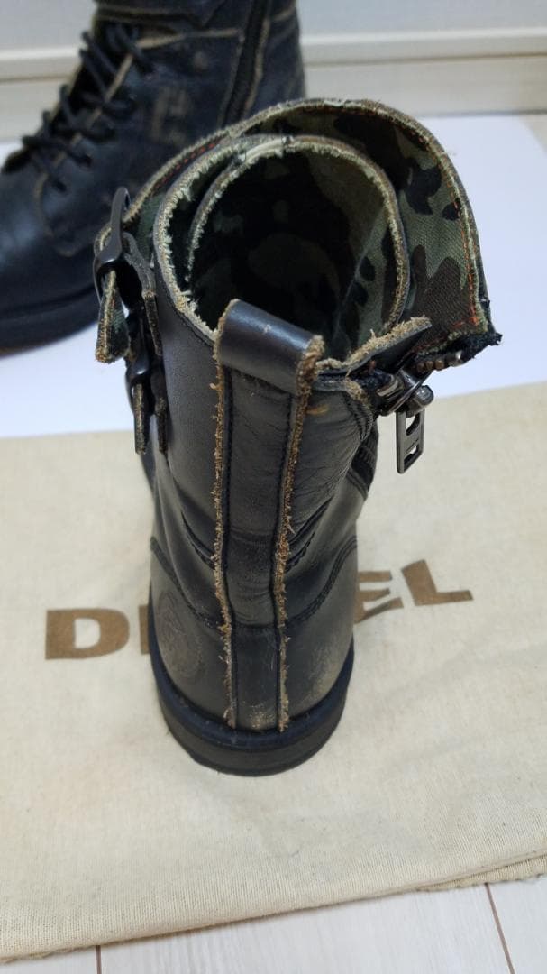DIESEL ミリタリーブーツ ブラック カモフラージュ