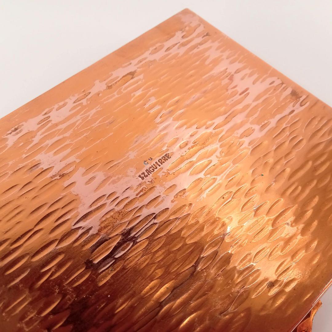 銅製 TUMI レリーフ/インレイ ジュエリーボックス 小物入れ トゥミ