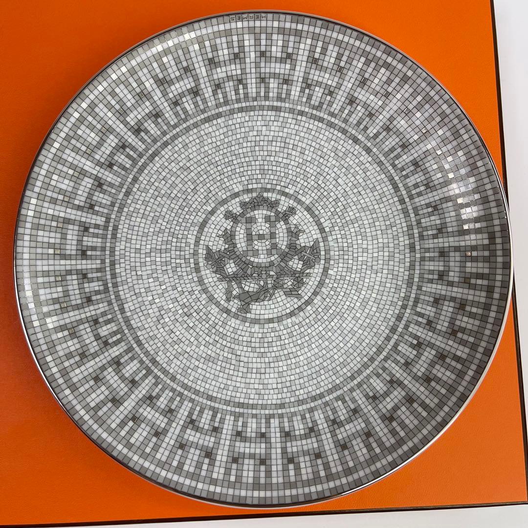 エルメス　デザートプレート 〈モザイク 24〉 プラチナ 2枚　新品未使用品