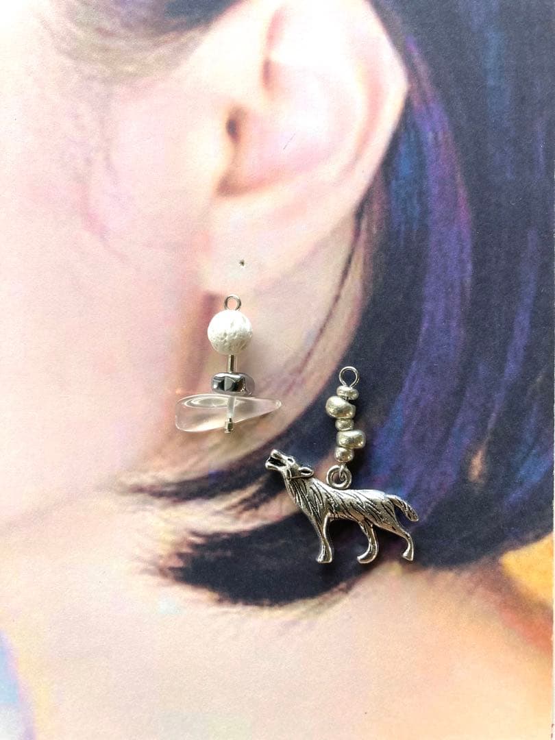 no.275 遠吠えのオオカミとWhite full moon